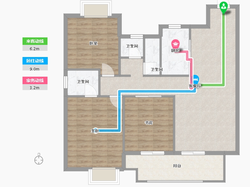 安徽省-巢湖市-城南印象-96.00-户型库-动静线