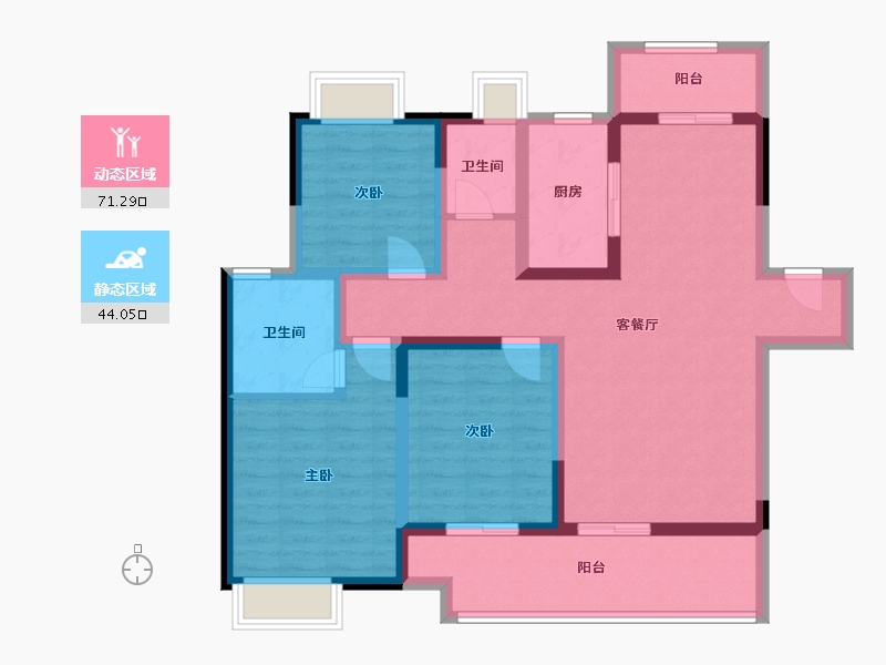 安徽省-阜阳市-红星天玺湾-102.00-户型库-动静分区