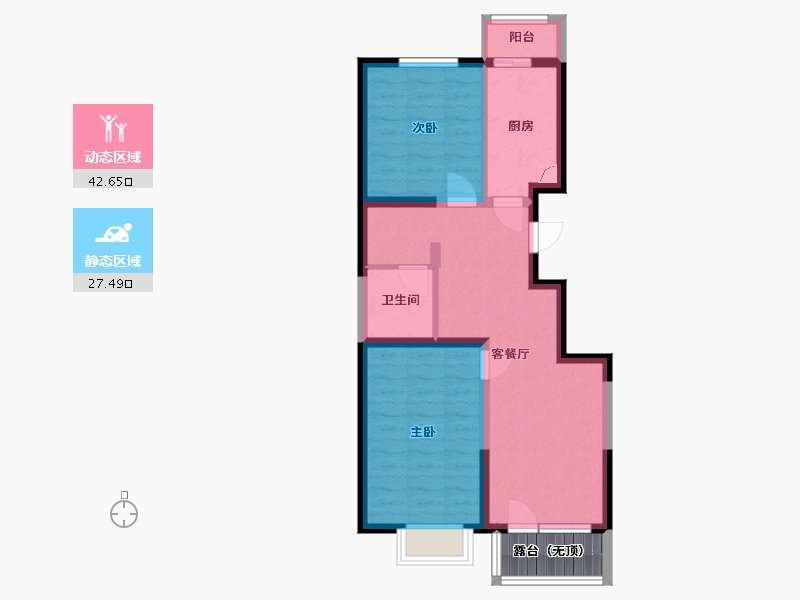 北京-北京市-上庄馨悦家园-65.00-户型库-动静分区