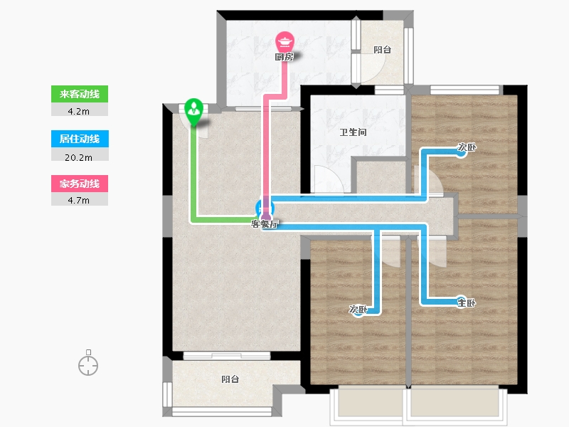 内蒙古自治区-呼和浩特市-恒大城-87.00-户型库-动静线