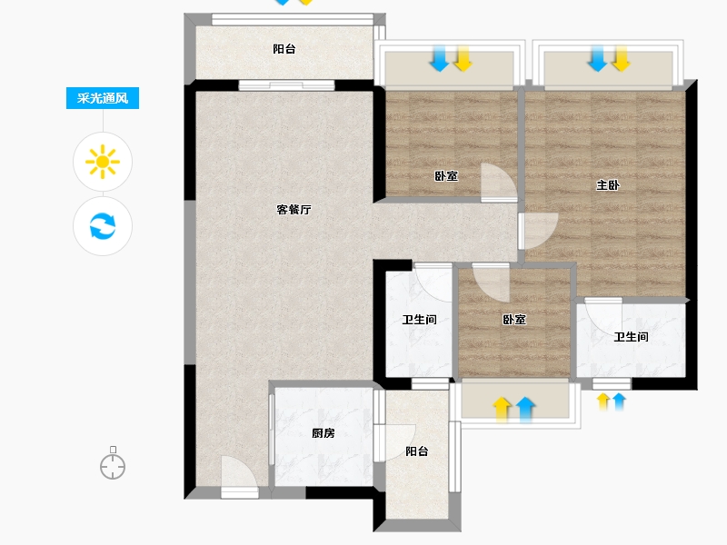 广东省-肇庆市-金沙1号-81.26-户型库-采光通风