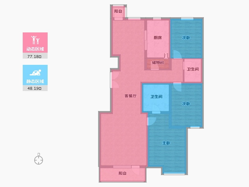 北京-北京市-畅春阁-138.00-户型库-动静分区