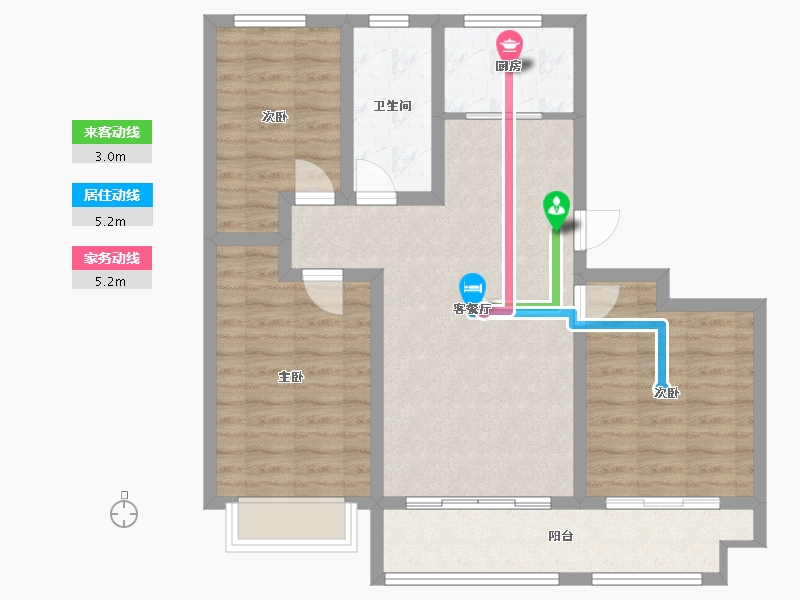 山东省-德州市-康悦公馆-94.07-户型库-动静线