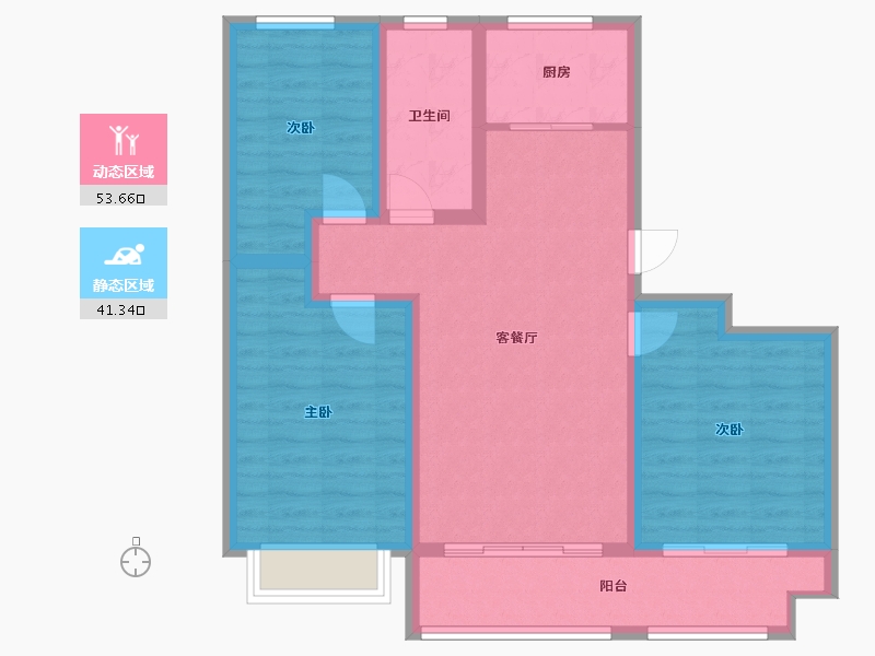 山东省-德州市-康悦公馆-94.07-户型库-动静分区