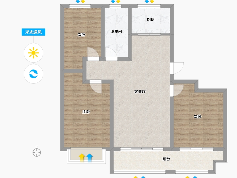 山东省-德州市-康悦公馆-94.07-户型库-采光通风