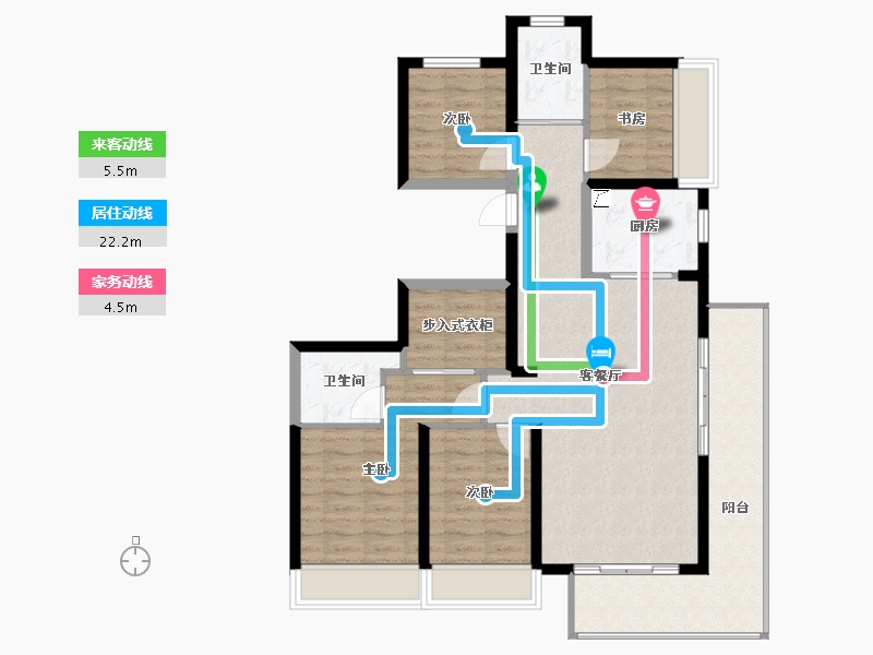 河南省-郑州市-大正·鲲园·水晶森林-132.00-户型库-动静线