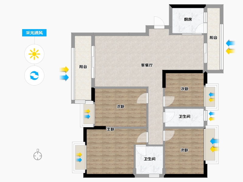 广东省-惠州市-大欣华庭-101.48-户型库-采光通风