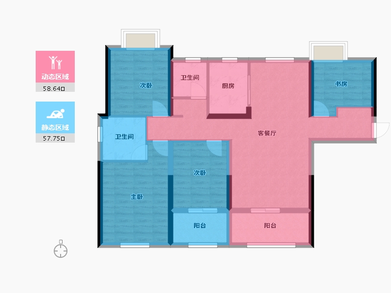 湖北省-襄阳市-汉江一品-135.00-户型库-动静分区