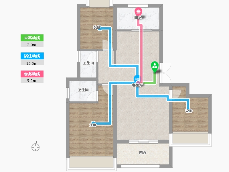 河北省-沧州市-宏宇天玺园-89.00-户型库-动静线