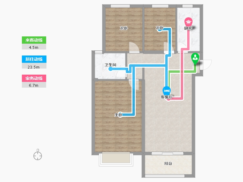 河北省-衡水市-橄榄绿洲-C区-91.46-户型库-动静线