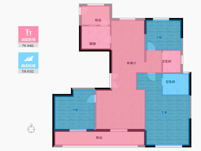 浙江省-温州市-两岸新天地-123.00-户型库-动静分区