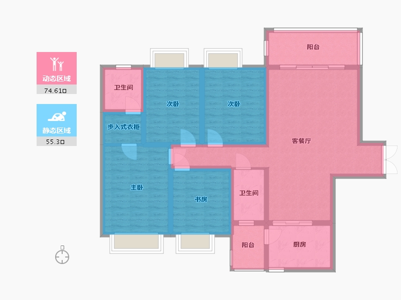 湖南省-邵阳市-伟业滨江时代城-128.00-户型库-动静分区