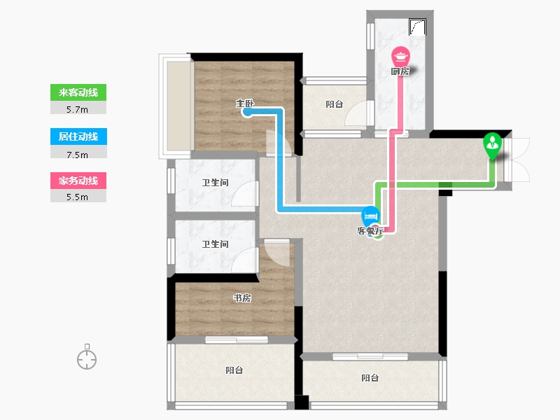 四川省-绵阳市-绵州水郡-85.00-户型库-动静线