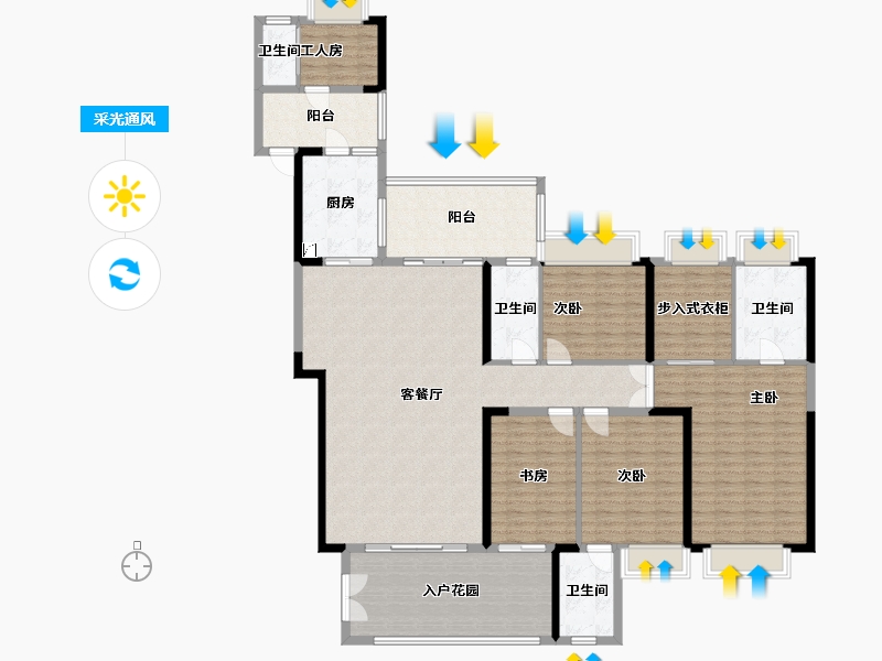 广西壮族自治区-贵港市-盛世名都-191.00-户型库-采光通风