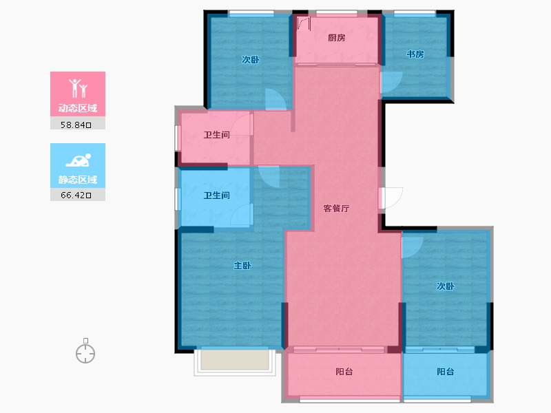 江苏省-扬州市-蓝湾华府-113.00-户型库-动静分区