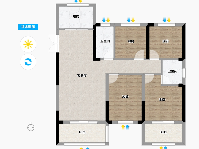 江西省-上饶市-金麟府-102.00-户型库-采光通风