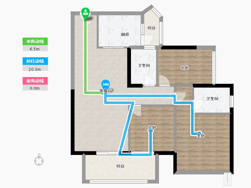 广东省-肇庆市-华侨新城-105.00-户型库-动静线