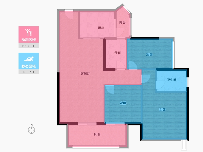 广东省-肇庆市-华侨新城-105.00-户型库-动静分区