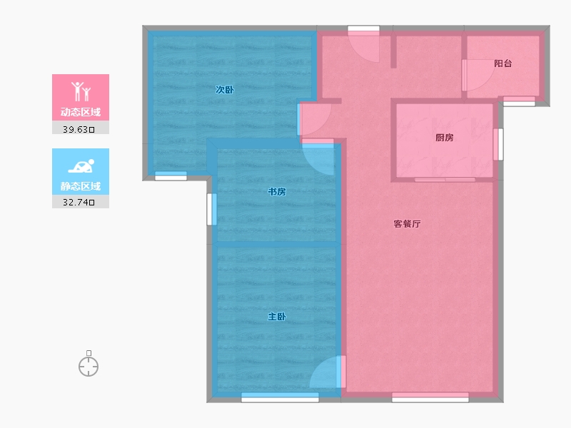 新疆维吾尔自治区-乌鲁木齐市-万科华府里-72.00-户型库-动静分区