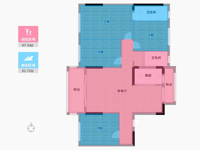 四川省-宜宾市-珙县碧桂园-114.00-户型库-动静分区