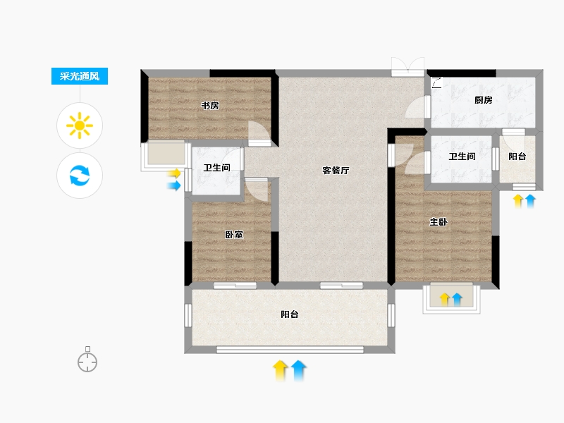 四川省-德阳市-华盛公园里-98.00-户型库-采光通风