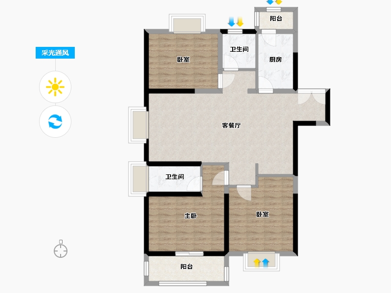 江苏省-淮安市-乾隆御景-98.00-户型库-采光通风