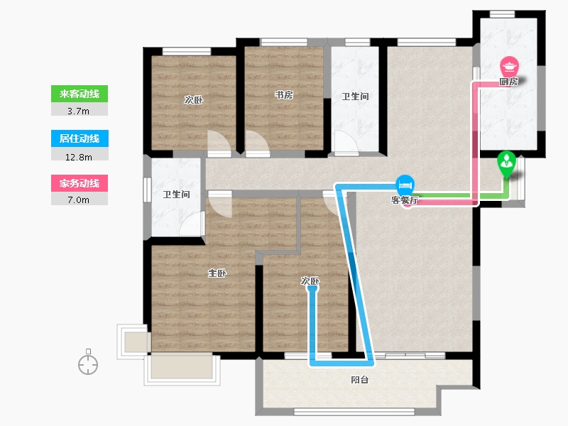 山东省-菏泽市-中丞玖璋台-133.00-户型库-动静线