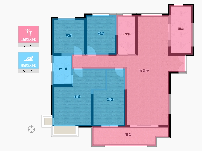 山东省-菏泽市-中丞玖璋台-133.00-户型库-动静分区