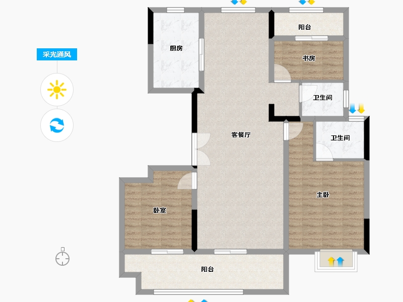 河南省-三门峡市-长安九号院-114.00-户型库-采光通风