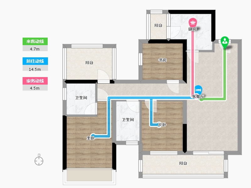 广西壮族自治区-南宁市-融创九熙府-95.00-户型库-动静线