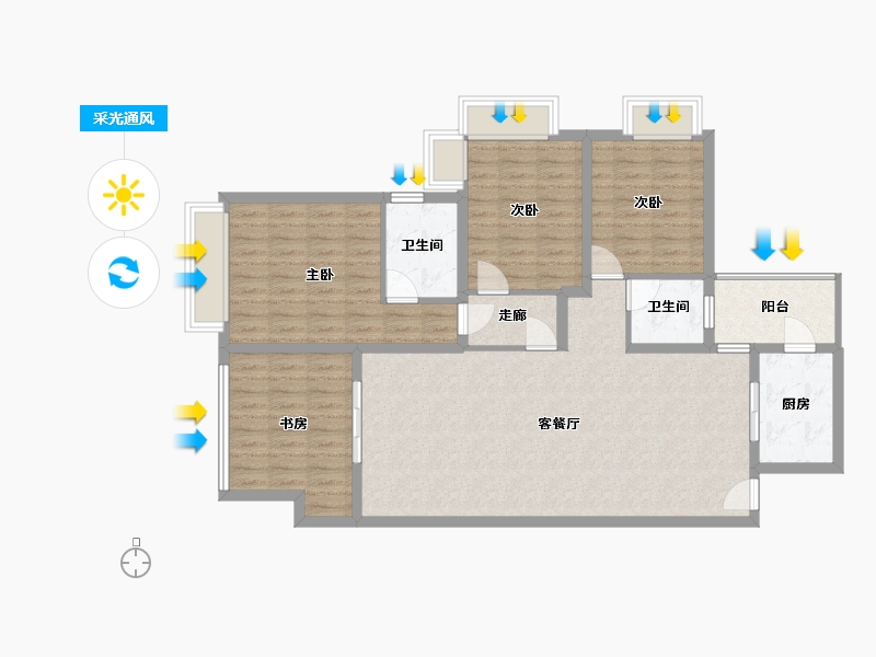 湖南省-衡阳市-盛世华府-110.00-户型库-采光通风