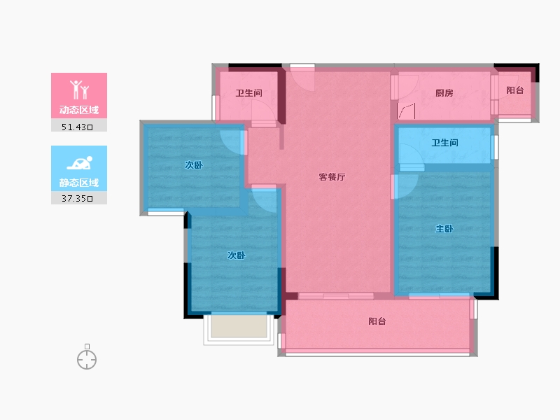 四川省-成都市-梧桐雅园-82.00-户型库-动静分区