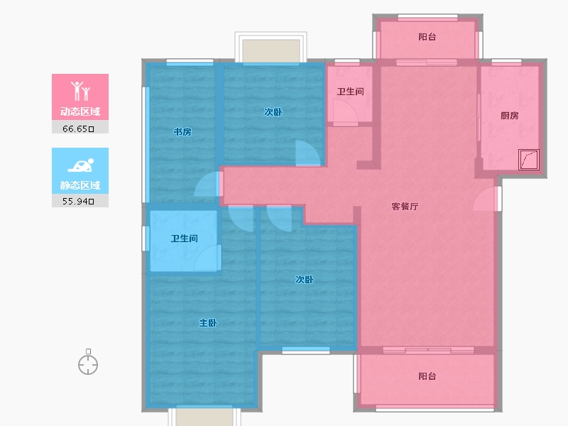 湖南省-岳阳市-荣湖城-110.56-户型库-动静分区