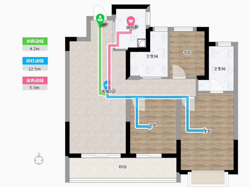 浙江省-宁波市-滨河沁月-109.00-户型库-动静线