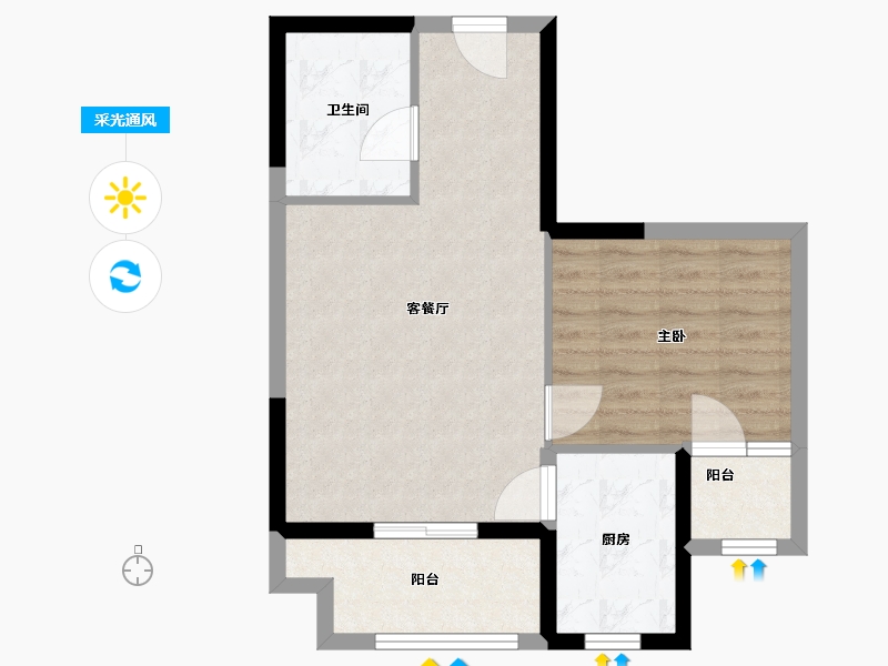 河北省-唐山市-翰林御府-59.98-户型库-采光通风