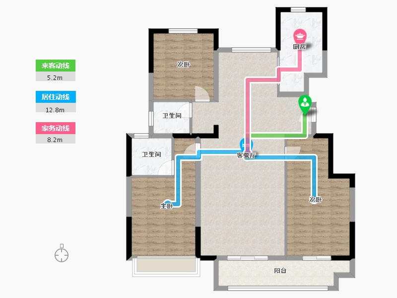 江苏省-无锡市-北控瀚棠-118.00-户型库-动静线