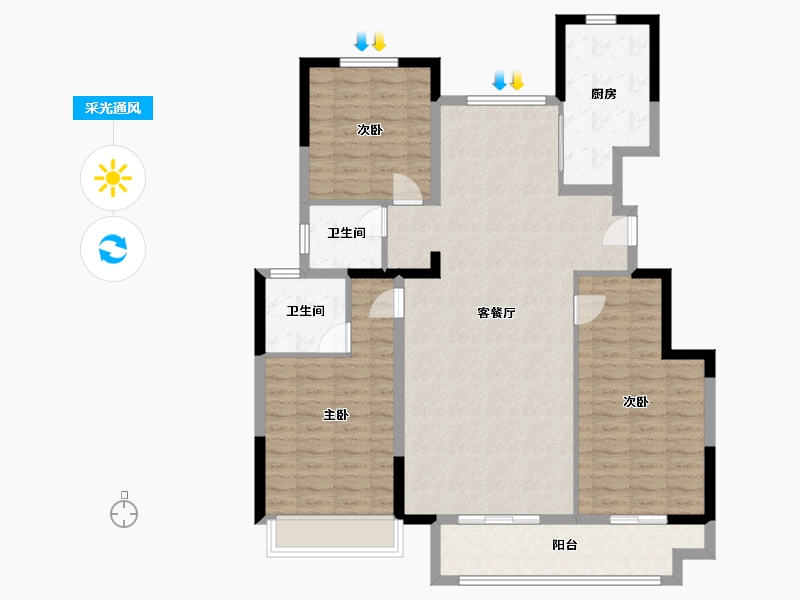 江苏省-无锡市-北控瀚棠-118.00-户型库-采光通风