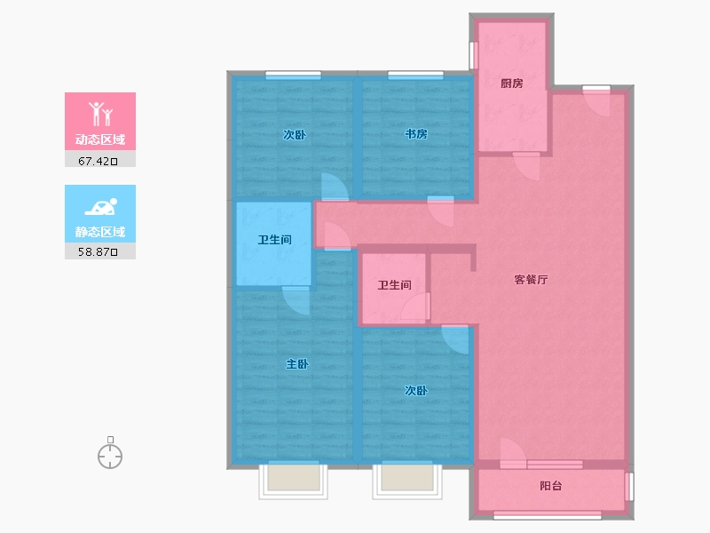 辽宁省-抚顺市-澳海御景苑-113.00-户型库-动静分区