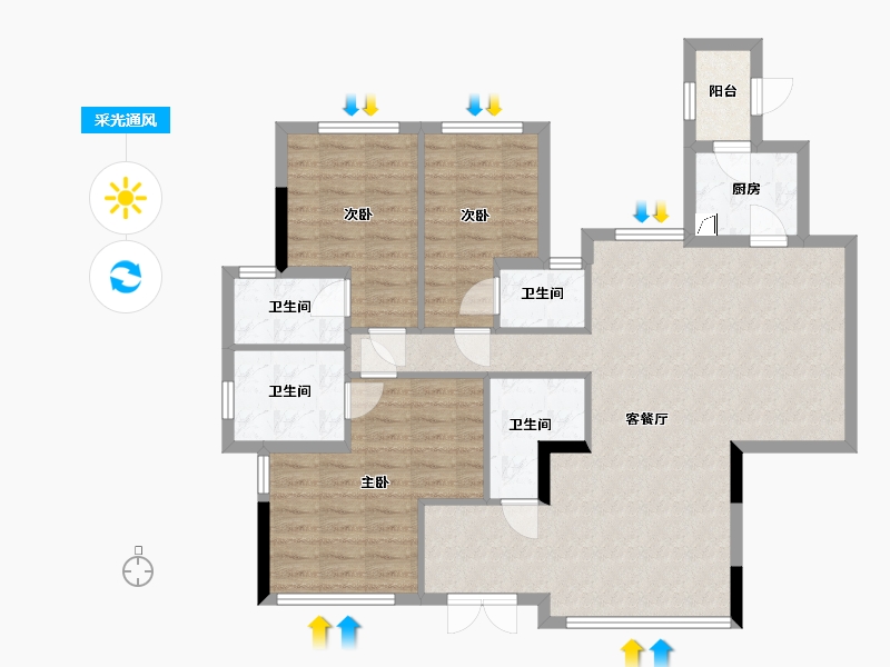 广东省-佛山市-泷景花园-二期-199.00-户型库-采光通风