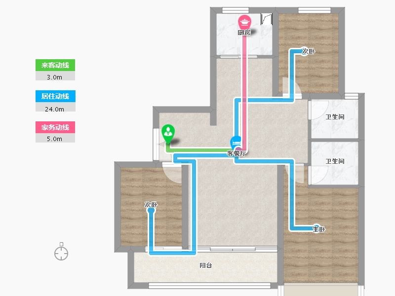 河北省-沧州市-荣盛华府-90.15-户型库-动静线