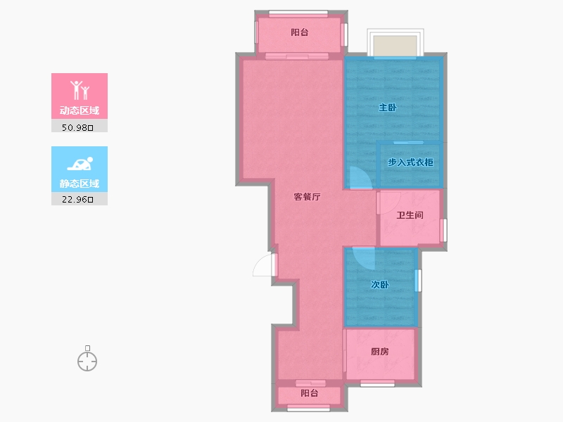 北京-北京市-北京市社会科学院东坝嘉园小区-90.00-户型库-动静分区