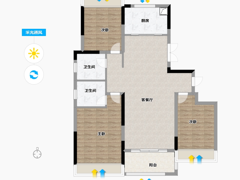 河南省-信阳市-錦绣佳苑-108.00-户型库-采光通风