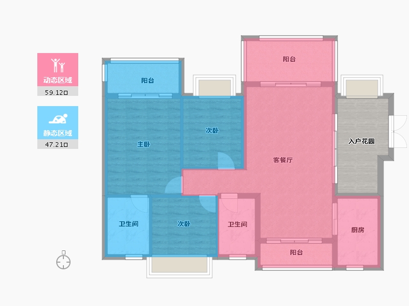 广东省-深圳市-圣淘沙骏园-80.60-户型库-动静分区