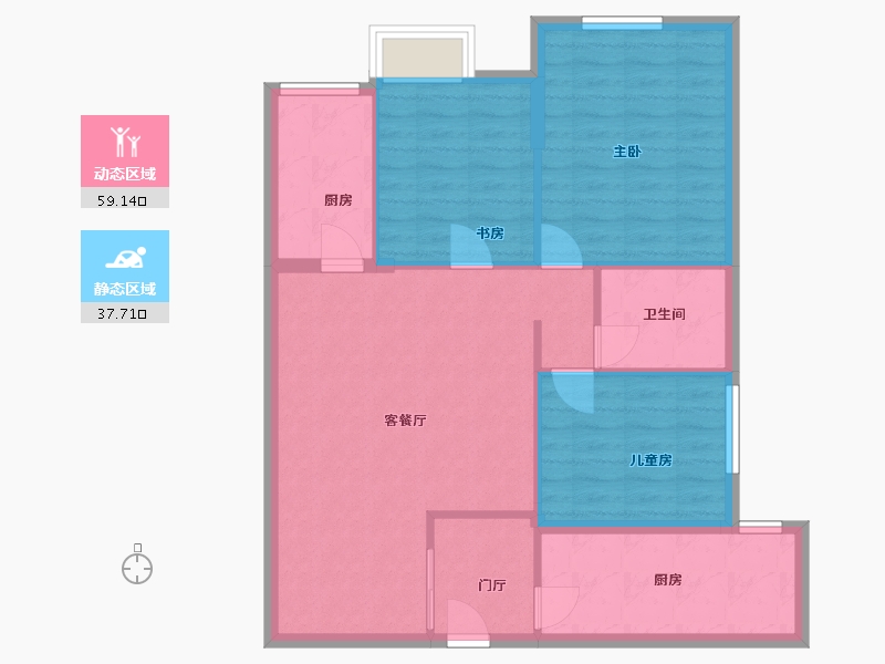 河南省-南阳市-文华南阳天地-95.00-户型库-动静分区