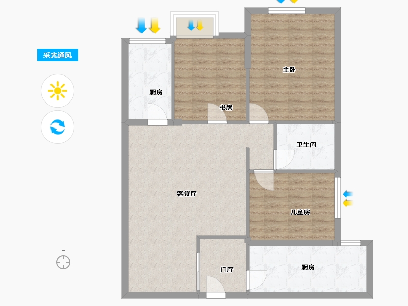 河南省-南阳市-文华南阳天地-95.00-户型库-采光通风