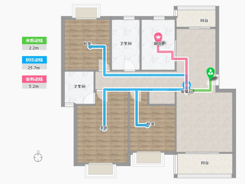 上海-上海市-新春苑(枫泾·枫阳路)-96.80-户型库-动静线