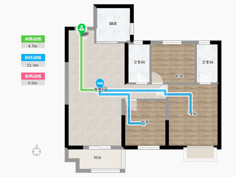 甘肃省-兰州市-兰州碧桂园三期舒馨苑-98.00-户型库-动静线