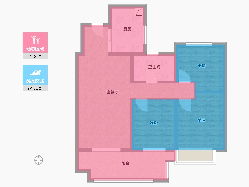 安徽省-阜阳市-保利颍州堂悦-80.00-户型库-动静分区