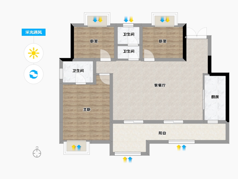 天津-天津市-234-105.00-户型库-采光通风