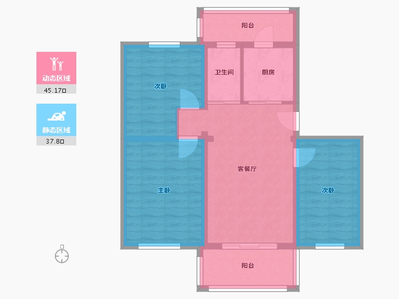 北京-北京市-回南家园-82.74-户型库-动静分区